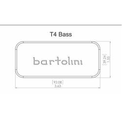 Звукосниматель для бас-гитары, 4 струны, серия Classic Bass, сдвоенные катушки, нековая позиция BARTOLINI T4CBC-B