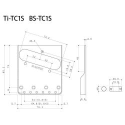 Бридж для Telecaster, усеченный бортики, латунные седла, хром GOTOH BS-TC1S Chrome
