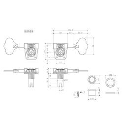 Колки басовые 5 стр 3+2, никель GOTOH GB528 RES-O-LITE 3L2R Nickel