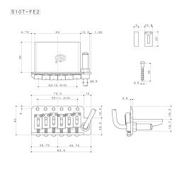 Тремоло на 6 опорах, стальные седла, FST блок, хром GOTOH P510T-FE2 Chrome