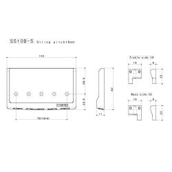 Бридж басовый Hi-End, 5-ти струнный, классический черный GOTOH S510B-5 Black