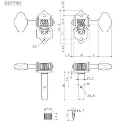 Колки с открытым механизмом 3+3, хром GOTOH SEP700-06M-Chrome L3R3 