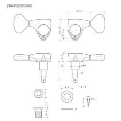 Локовые колки, 3+3, черные GOTOH SGV-510Z-L5 MG-TRAD Black L3R3