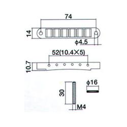 Tune-O-Matic Bridge, титановые седла, хром GOTOH TI-103BC