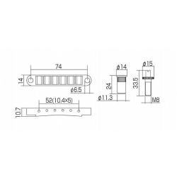 Tune-O-Matic Bridge, титановые седла, позолота GOTOH TI-103BT Gold