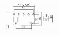 Струнодержатель для 4-х струнной бас-гитары, хром. GOTOH 203B-4 Chrome