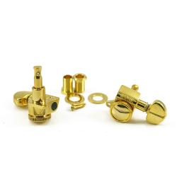 Колки локовые, 6 в линию, позолота GROVER Mini Roto-Grip Locking Rotomatics Gold L6