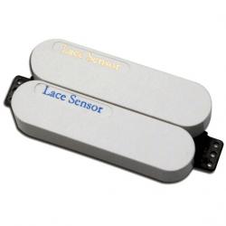 Звукосниматель для электрогитары, белые крышки LACE SENSOR Dually Blue Gold WH