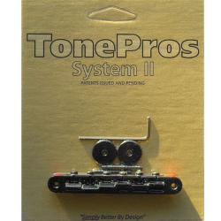 Бридж Tune-O-Matic для замены ABR-1 TOM - замковый, черный TONEPROS AVR2-Black