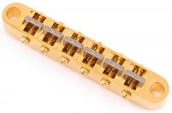 Бридж Tune-o-Matic, позолота, титановые седла, опоры 4 мм GOTOH Ti103B Gold