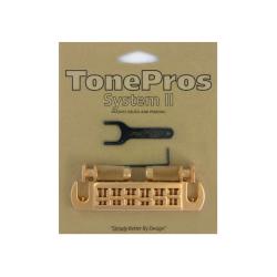 Бридж Wraparound, замковый (для PRS), сатин позолота TONEPROS AVT2P-Satin Gold