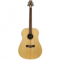 Электроакустическая гитара с тюнером, жесткий кейс в комплекте PEAVEY DW-3 Acoustic Natural