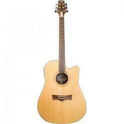 Электроакустическая гитара с тюнером, жесткий кейс в комплекте PEAVEY DW-4CE Acoustic Natural