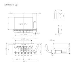 Тремоло на 6 опорах, стальные седла, стальной блок, хром GOTOH 510TS-FE2 Chrome