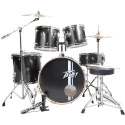Барабанная установка (бас-барабан, три тома, малый барабан, каркас, педаль, стойка для тарелок, палочки) PEAVEY PV 5PC Drum Set Black