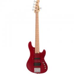 Бас-гитара 5 струн, корпус из ясеня, кленовый привинченный гриф, накладка клен, 21 лад, мензура 864 мм, звукосниматели VTB-ST и VTB-H, цвет Trans Red, CORT CORT GB75JH Transparent Red