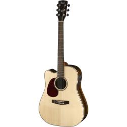 Электроакустическая гитара левосторонняя, с вырезом, верх-цельная ель, корпус-красное дерево, гриф к... CORT MR-710F Left Hand Natural Satin