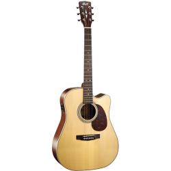 Электроакустическая гитара, корпус - дредноут, верх цельная ель, корпус махогани, гриф из красного д... CORT MR-600F Natural