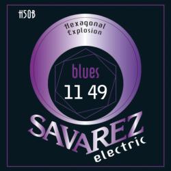 Струны для электрогитары 11-49, никелевое покрытие SAVAREZ H50B Hexagonal Explosion Blues