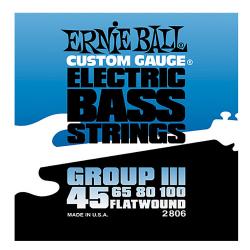 Струны для бас-гитары Flat Wound Bass Group III (45-65-80-100) ERNIE BALL 2806