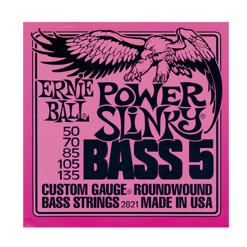  Струны для 5-струнной бас-гитары Nickel Wound Bass Power Slinky 5 (50-70-85-105-135) ERNIE BALL 2821
