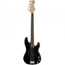 Бас-гитара, цвет черный с черныйм пикгардом SQUIER by FENDER AFFINITY PJ BASS BWB PG BLK