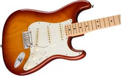 Электрогитара American Pro Stratocaster, цвет сиенна санберст (ясень), кленовая накладка грифа FENDER AM PRO STRAT MN SSB ASH