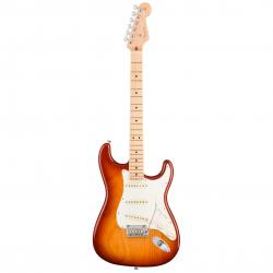 Электрогитара American Pro Stratocaster, цвет сиенна санберст (ясень), кленовая накладка грифа FENDER AM PRO STRAT MN SSB ASH