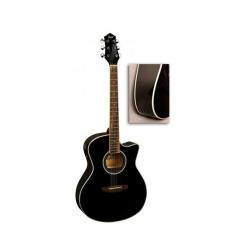 Электроакустическая гитара с вырезом, цвет черный, скос под правую руку FLIGHT AG-210 CEQ BK