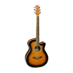 Фолк гитара с металлическими струнами, верхняя дека ель, корпус агатис, цвет SunBurst, 39