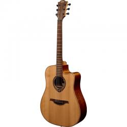 Электро-акустическая гитара, Дредноут с вырезом и пьезодатчиком, цвет натуральный LAG GLA T170DCE