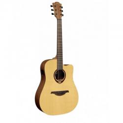 Электро-акустическая гитара, Дредноут с вырезом и пьезодатчиком, цвет натуральный LAG GLA T70DCE