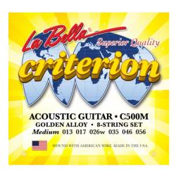 Струны для акустической гитары Medium, бронза (013-017-026-035-046-056) LA BELLA C500M