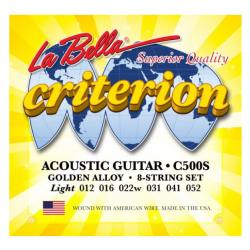 Струны для акустической гитары Light, бронза (012-016-022-031-041-052) LA BELLA C500S