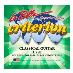 Струны для классической гитары, натяжение: medium, позолоченная обмотка LA BELLA C750