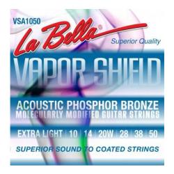 Струны для акустической гитары с покрытием LA BELLA VSA1050 Vapor Shield Acoustic Extra Light 10-50