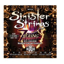 Струны для 7-струнной электрогитары KERLY KQXS7-1158 Sinister 7 Strings Nickel Plated Steel Tempered