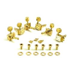 Kluson винтаж колки 6L в линию Bolt bushing, позолота TONEPROS TPKF6B-Gold