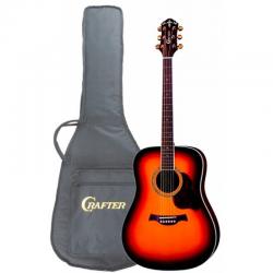 Акустическая гитара SolidTop ель, sunburst, корпус-красное дерево, с фирменным чехлом в комплекте CRAFTER D-8 TS
