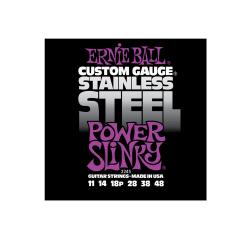 Струны для электрогитары Stainless Steel Power Slinky (11-14-18p-28-38-48) ERNIE BALL 2245