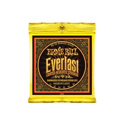 Струны для акустической гитары Everlast 80, 20 Bronze Medium Light (12-16-24w-32-44-54) ERNIE BALL 2556