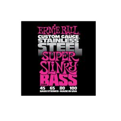 Струны для бас-гитары Stainless Steel Bass Super Slinky (45-65-80-100) ERNIE BALL 2844