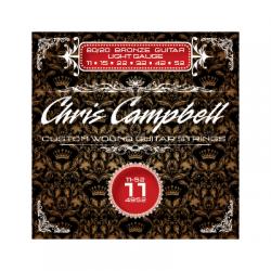 Струны для акустической гитары, калибр 11-52, 80/20 бронза CHRIS CAMPBELL Acoustic 80-20 Bronze Light 11-52