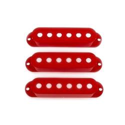 Комплект пластиковых крышек для звукоснимателей типа Single, 3 шт, цвет красный DIMARZIO DM2001RD Strat Pickup Cover Set