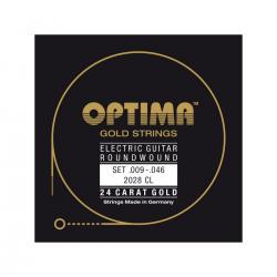 Струны для электрогитары, калибр 9-46 OPTIMA E-Gitarre 24K GOLD STRINGS Satz custom light