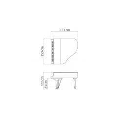 Рояль, длина 153 см, белый полированный, еловая дека, механизм Millennium III KAWAI GL10 WH P