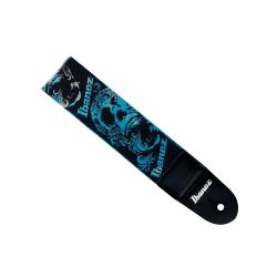 Гитарный ремень, цвет черный с черепами IBANEZ GSD50-P8 Design Strap - Skull