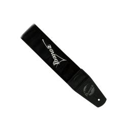 Гитарный ремень с белым логотипом Ibanez, цвет черный IBANEZ GST611LG-SL Guitar Strap