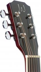 Акустическая гитара аудиториум с топом из цельной ели, серия Bessie, цвет прозрачный красный берст JAMES NELIGAN BES-A TRB