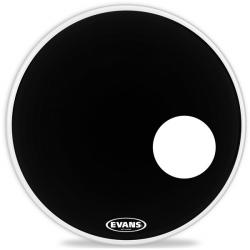 Передний пластик для бас-барабана, с отверстием 5', однослойный черный с демпфирующим кольцом EVANS BD22RB 22' EQ3 Resonant